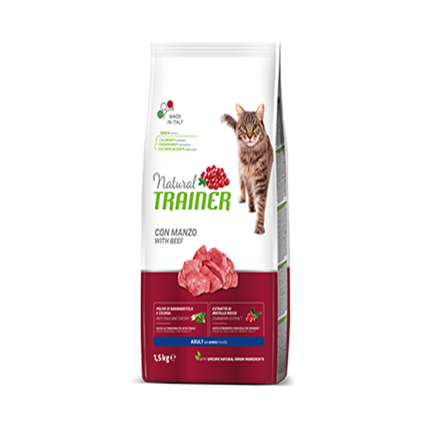 Mangime Gatto Trainer Natural Adult Manzo 1,5kg